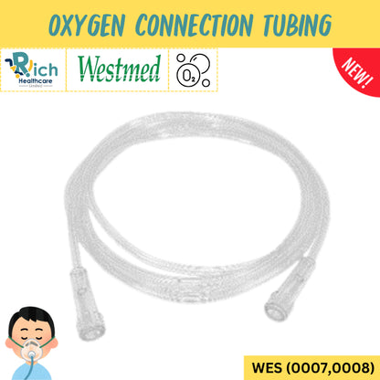 Westmed Oxygen Tubing สายออกซิเจน ข้อต่อเรียบธรรมดา/ข้อต่อแบบเกลียว 2.1m