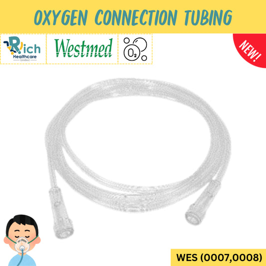 Westmed Oxygen Tubing สายออกซิเจน ข้อต่อเรียบธรรมดา/ข้อต่อแบบเกลียว 2.1m