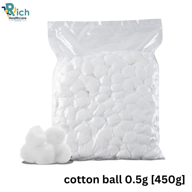 Rich Healthcare สำลีก้อน Nurse/Hospital Cotton Balls 450g/แพ็ค [มีขนาดให้เลือก 0.35g ,0.5g, 1.4g]