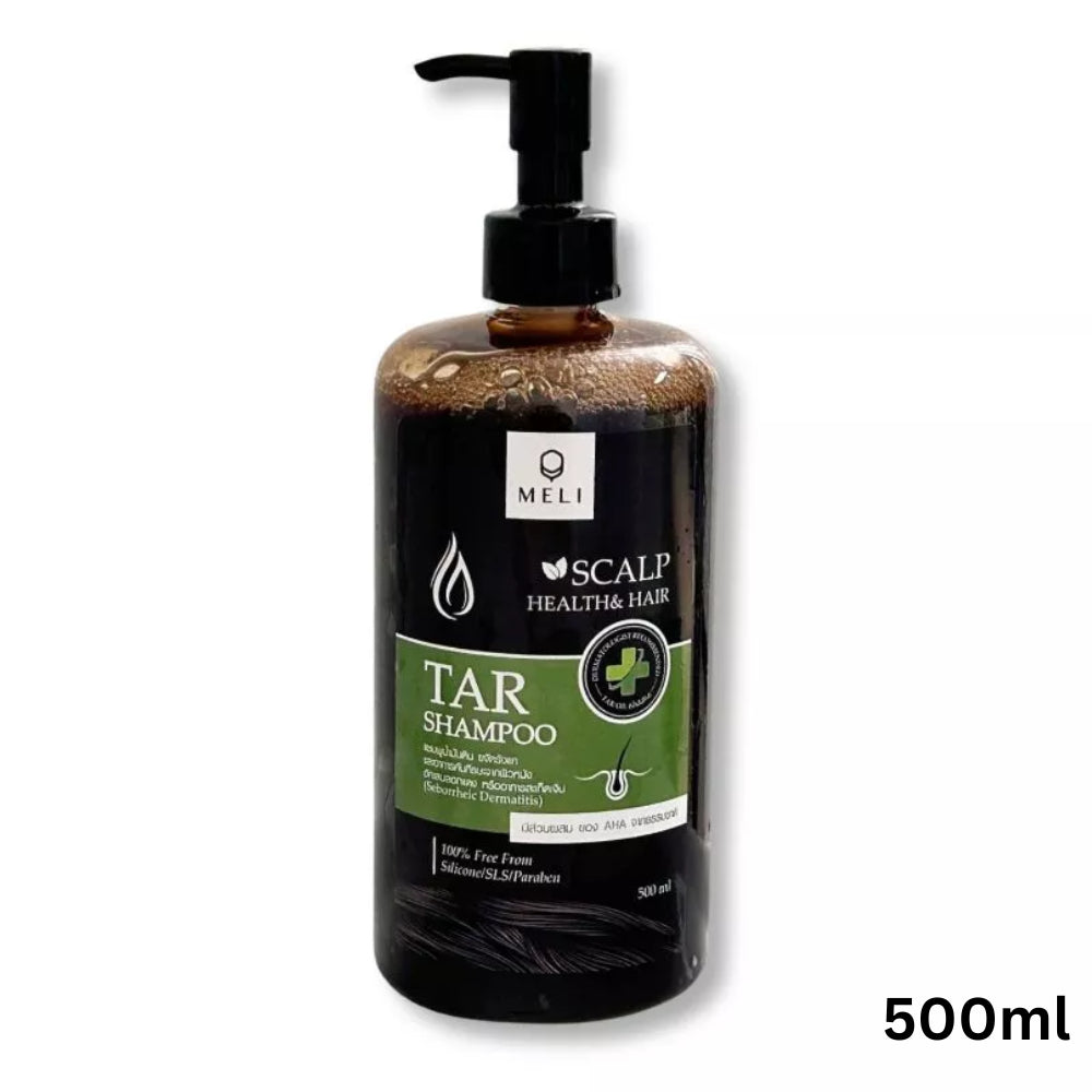 MELI TAR Premium Herbal Shampoo แชมพู ลดรังแค ชันนะตุ สะเก็ดเงิน สามารถใช้อาบน้ำได้ [120ml,340ml,500ml]