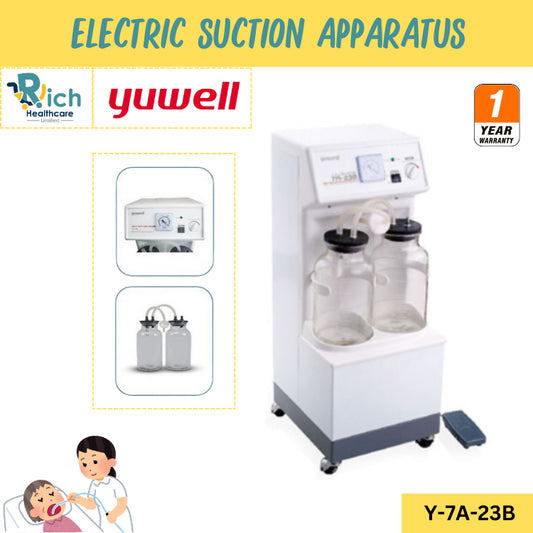 Yuwell Electric Vacuum Apparatus เครื่องดูดเสมหะไฟฟ้ารุ่น 7A-23B [รับประกันคุณภาพ 1 ปี]