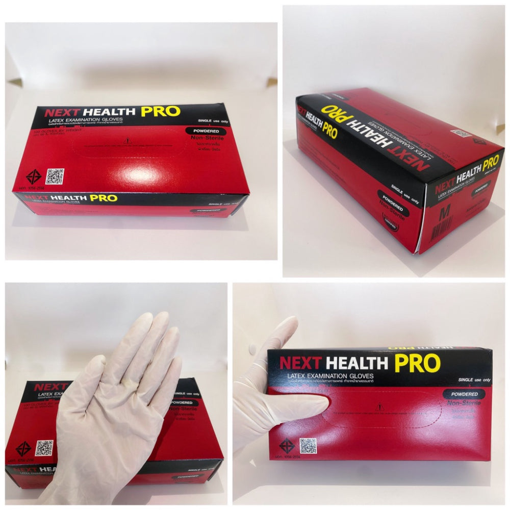 Next Health Pro Latex Examination Powder Disposable Gloves [100pcs/Box]