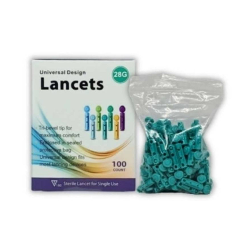 Universal Design Sterile Lancets เข็มเจาะเลือดสำหรับเครื่องตรวจวัดระดับน้ำตาล เบอร์ 28G [บรรจุ 100pcs]