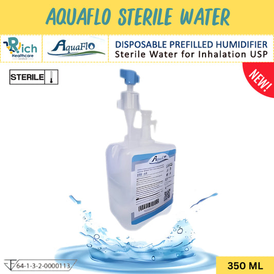 AquaFlo Prefilled Humidifier 350 ml. Sterile Water for Inhalation