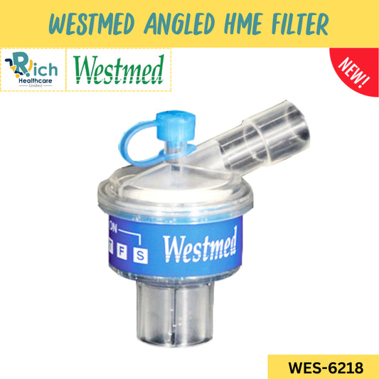 Westmed Angled HME Filter ฟิลเตอร์ดักความร้อนความชื้น พร้อมกรองแบคทีเรียและไวรัส [WES-6218]