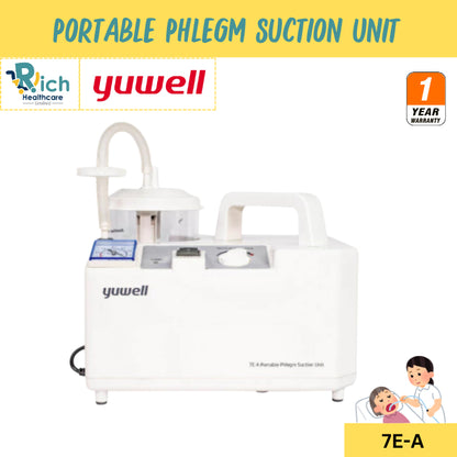 Yuwell Portable Phlegm Vacuum Unit เครื่องดูดเสมหะรุ่น 7E-A [ไม่มีแบตเตอรี่ใน] [รับประกันคุณภาพ 1 ปี]