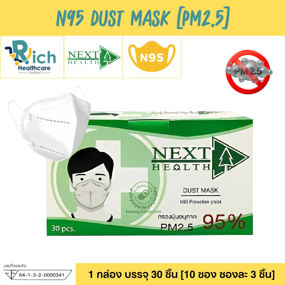 Next Health N95 Mask 4 Layer PM2.5 Protection[30pcs]