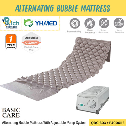YHMED Bubble Mattress Adjustable Pump System ที่นอนลมสลับความดันพร้อมปั๊ม [รับประกันคุณภาพที่นอนลม 1 ปี / ปั๊มลม 2ปี]