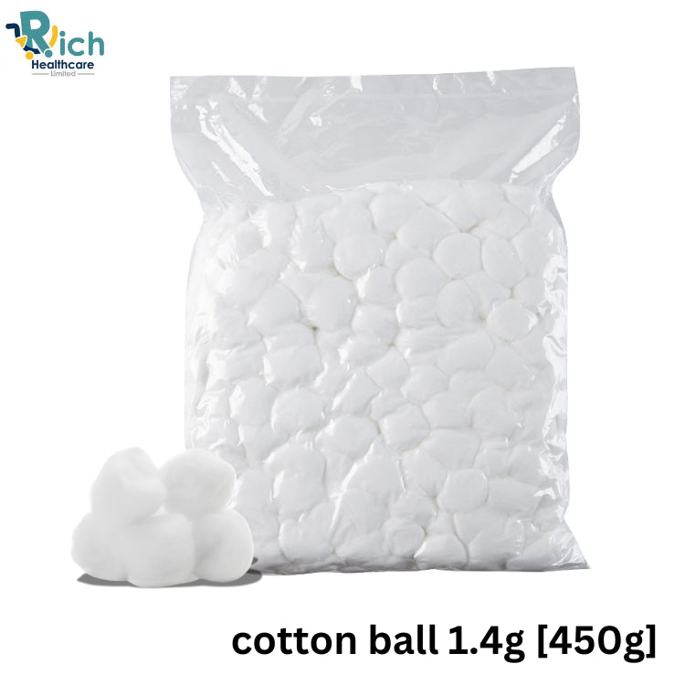 Rich Healthcare สำลีก้อน Nurse/Hospital Cotton Balls 450g/แพ็ค [มีขนาดให้เลือก 0.35g ,0.5g, 1.4g]