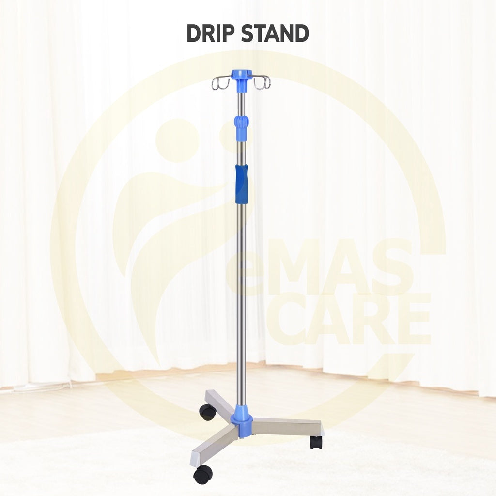 Happy IV Pole - SS Base IV Pole เสาน้ำเกลือแสตนเลส เสาแขวนน้ำเกลือปรับได้เกรดโรงพยาบาล IV Pole [Hospital Grade]