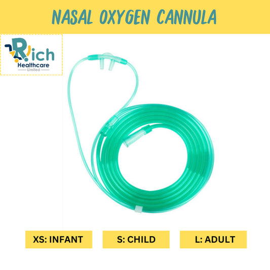 Nasal Oxygen Cannula Sterile สายให้ออกซิเจนทางจมูก แคนนูล่า [ครบทุกไซส์] (XS: Infant, S: Child, L: Adult)