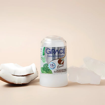 Grace Natural Deodorant เกรซ โรลออนระงับกลิ่นกายสารส้มธรรมชาติ 70g