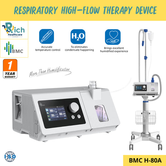BMC [H-80A] เครื่องให้ออกซิเจนด้วยอัตราการไหลสูง High Flow Oxygen Therapy Trolley Set [รับประกันตัวเครื่อง 1 ปี]