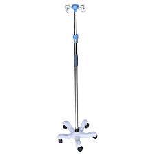 Happy IV Pole - SS Base IV Pole เสาน้ำเกลือแสตนเลส เสาแขวนน้ำเกลือปรับได้เกรดโรงพยาบาล IV Pole [Hospital Grade]