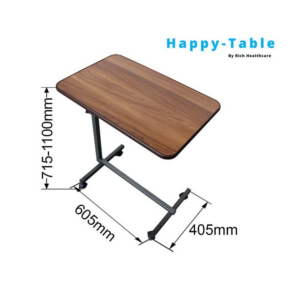 Luxury Happy Over Table โต๊ะคร่อมเตียง รุ่น พิเศษ Luxury หนาเเข็งเเรง สามรถปรับ สูงได้ / ปรับหน้าโต๊ะได้ / ขอบมนหนา