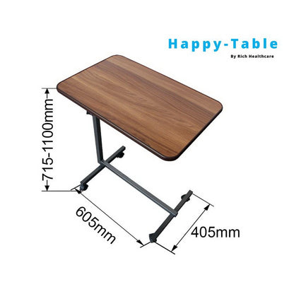 Luxury Happy Over Table โต๊ะคร่อมเตียง รุ่น พิเศษ Luxury หนาเเข็งเเรง สามรถปรับ สูงได้ / ปรับหน้าโต๊ะได้ / ขอบมนหนา