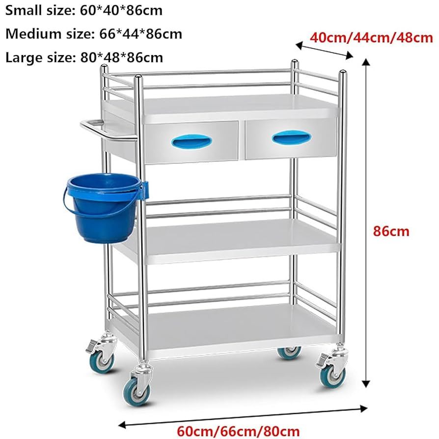 Happy Trolley - Stainless Steel Trolley 3 Shelves