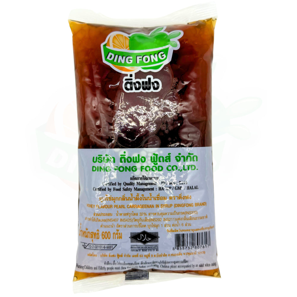Dingfong Brown Sugar, Honey, Sugar flavored pearl 600g บุกไข่มุกบราวน์ซูการ์ / บุกไข่มุกกลิ่นน้ำผึ้งในน้ำเชื่อม