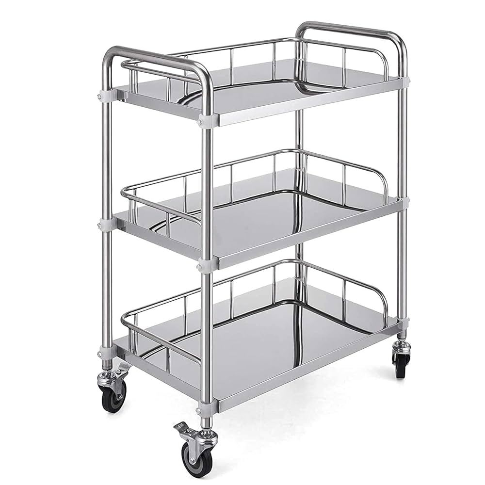 Happy Trolley - Stainless Steel Trolley 3 Shelves