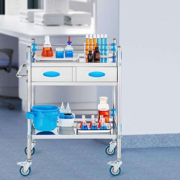Happy Trolley - Stainless Steel Clinic Hospital Trolley (2 Drawers)