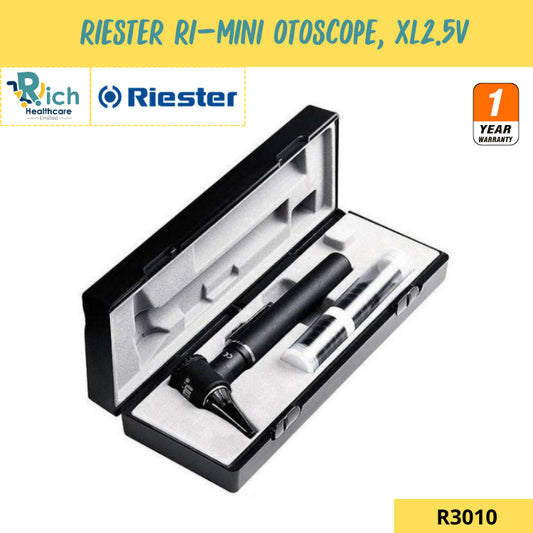 Riester ชุดอุปกรณ์สำหรับส่องตรวจหู แบบ Fiber Optic รุ่น ri-mini Otoscope, XL2.5V (R3010) [รับประกัน 1  ปี]